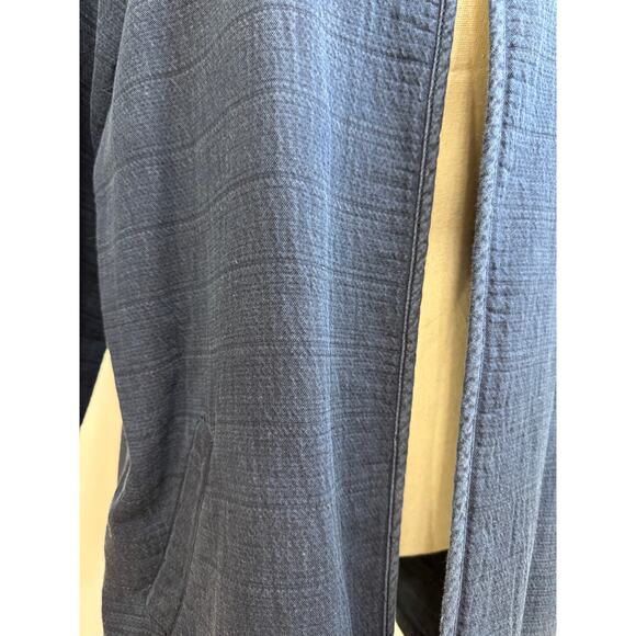 Eileen Fisher Navy Blue Cotton Jacket Long Blazer Size M Lightweight Coat M - Picture 3 of 10